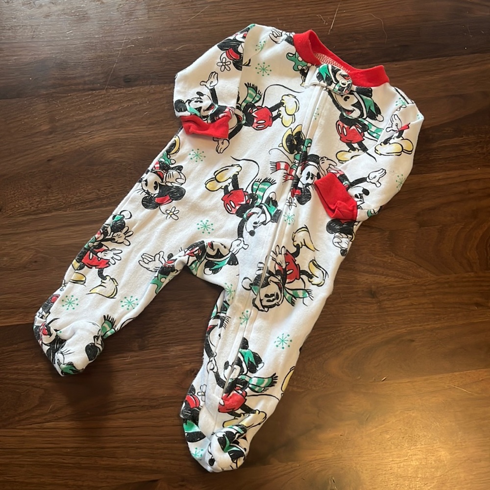 Disney Newborn Holiday Mickey & Minnie Footies
